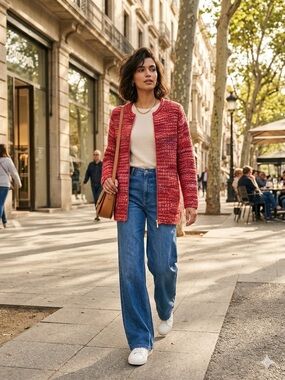 Rabe size 40 red Zippered cardigan